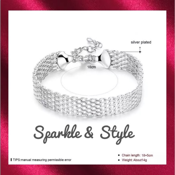 ๐ New Silver Net Weave Bracelet ๐ - Picture 3 of 3